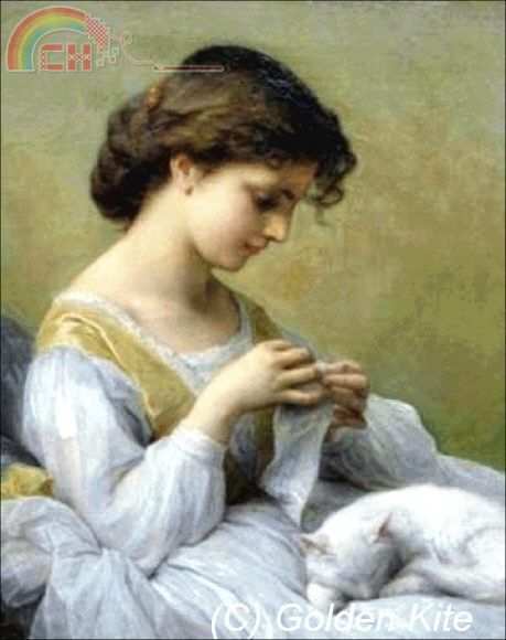 2312 . Girl in White Dress with Cat.jpg
