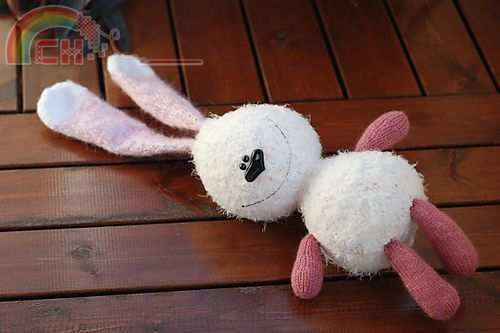 White Rabbit with Pink Ears