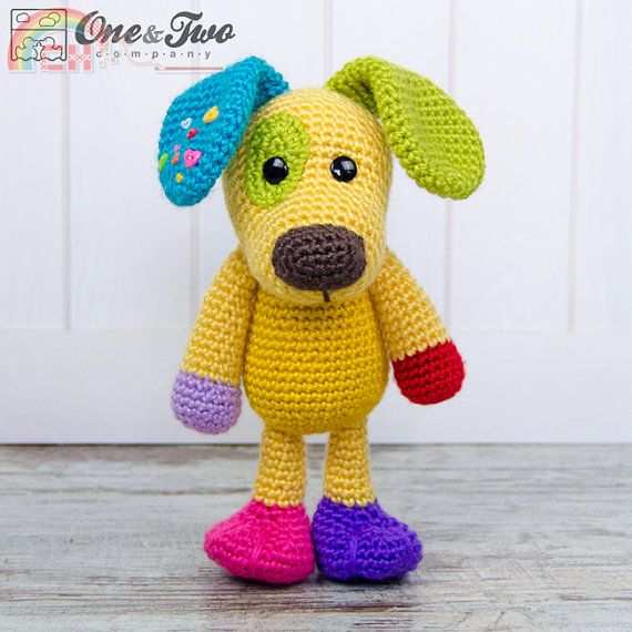 One & Two Scrappy the Happy Puppy Amigurumi