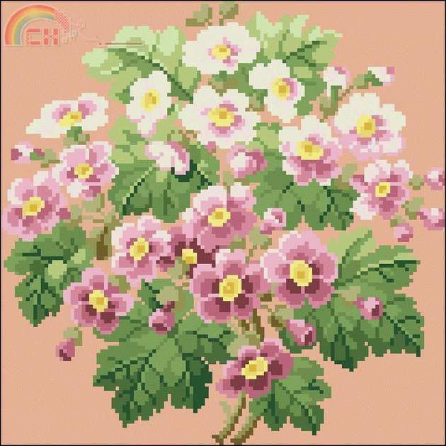 Permin 70-5325 - Spring Flowers Pink.JPG