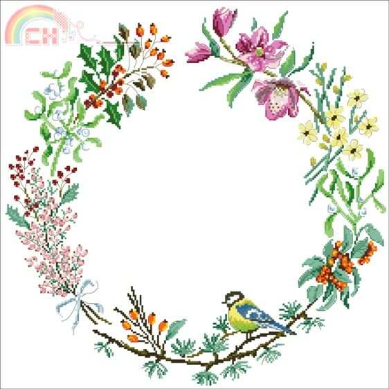 4 season wreath tablecloth - Cross Stitcher RUS 123 9.2014a.jpg