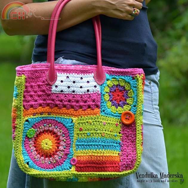 Magic with hook and needles - Vendula Maderska - crazy rainbow bag.jpg