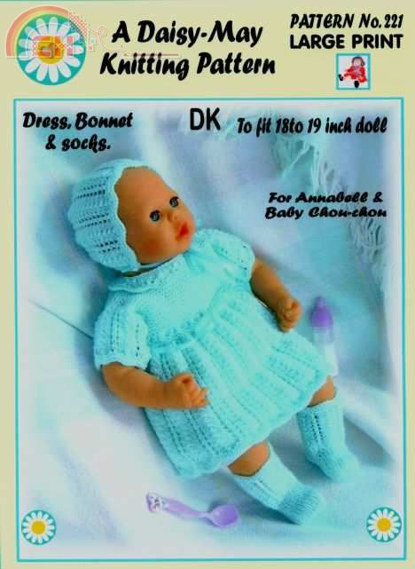 Daisy May 221 - Dress, Bonett and Socks to fit 18 to 19 inch dolls.jpg