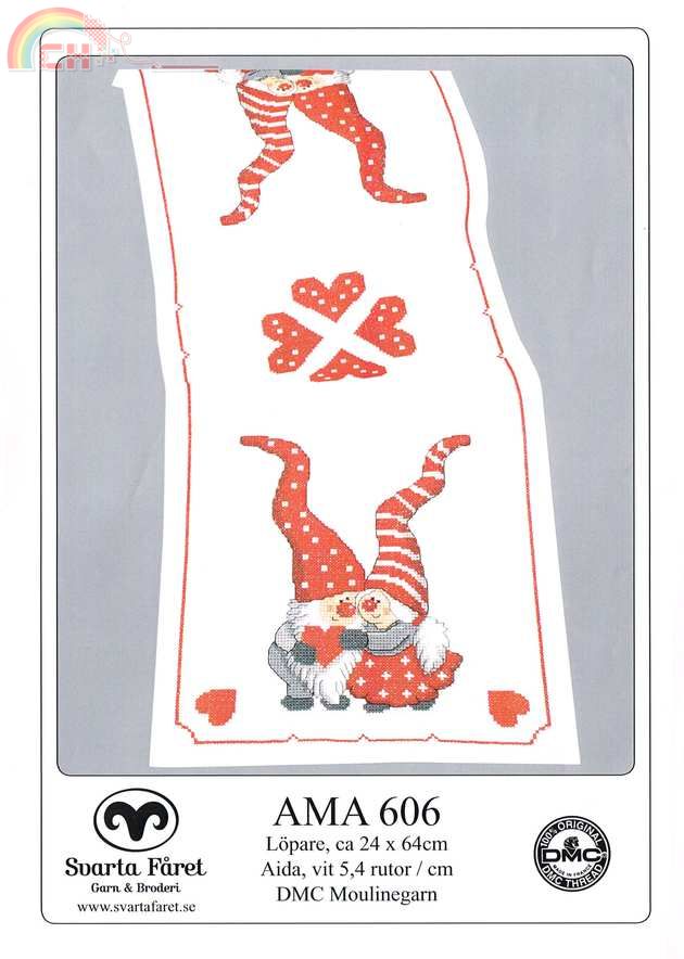 AMA 606 (Svarta Fåret) tablerunner cute Christmas gnomes pic.jpg