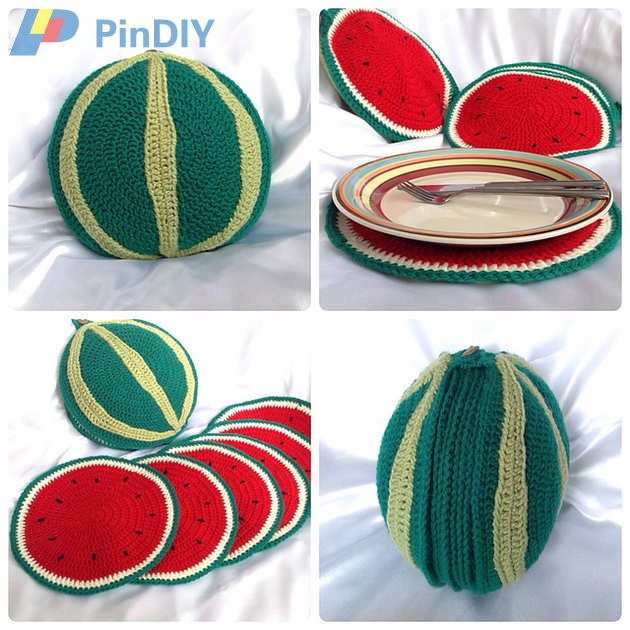 Sliced Watermelon Placemat Set- LingRyan - Hooked on Pattens.jpg