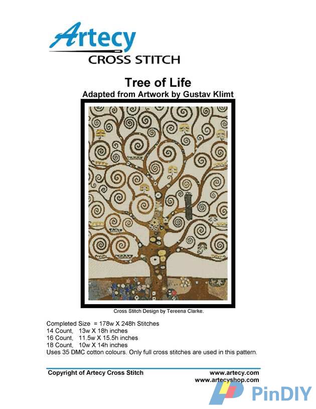 artecy cross stitch- Tree of life by Gustav Klimt.jpg
