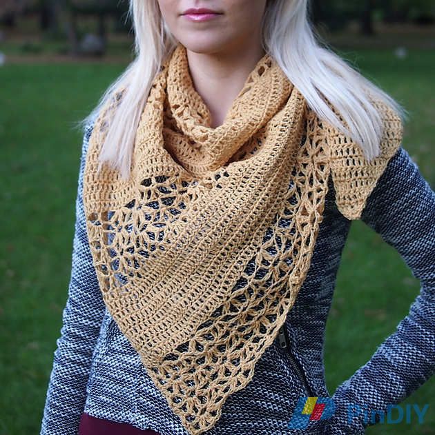 Accessorise - Lace Diagonals Shawl