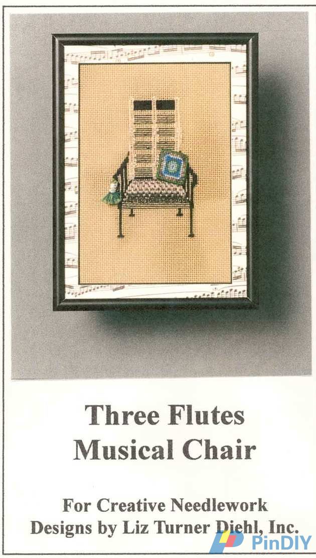 Theree Flutes Musical Сhair by Liz Turner Diehl for Creative Needlework