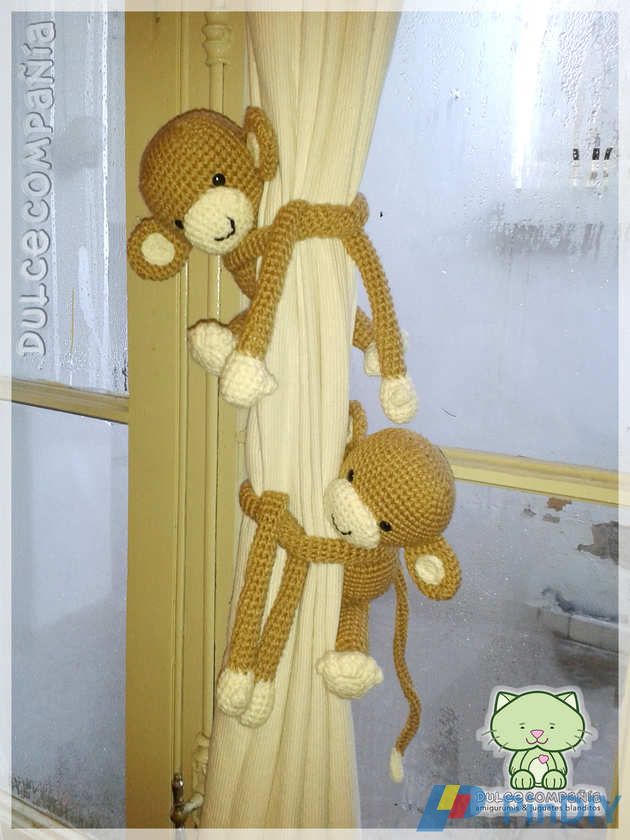 Monkey Holding curtains