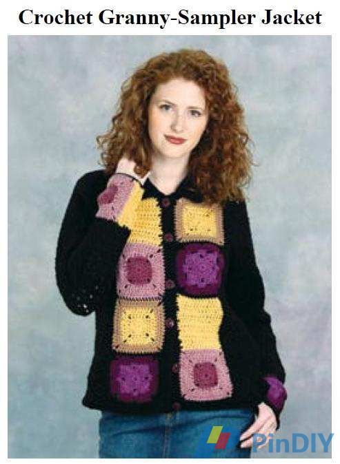 Lion Brand Yarn Nº 20012A – Crochet Granny-Sampler Jacket – Free.JPG