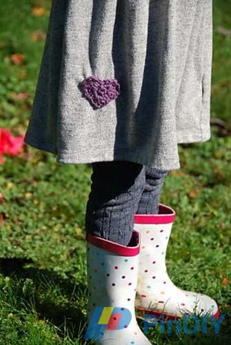 Crochet Heart Clothing Patch