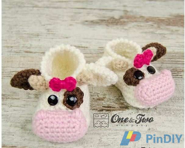 Doris the Cow Booties Baby.JPG
