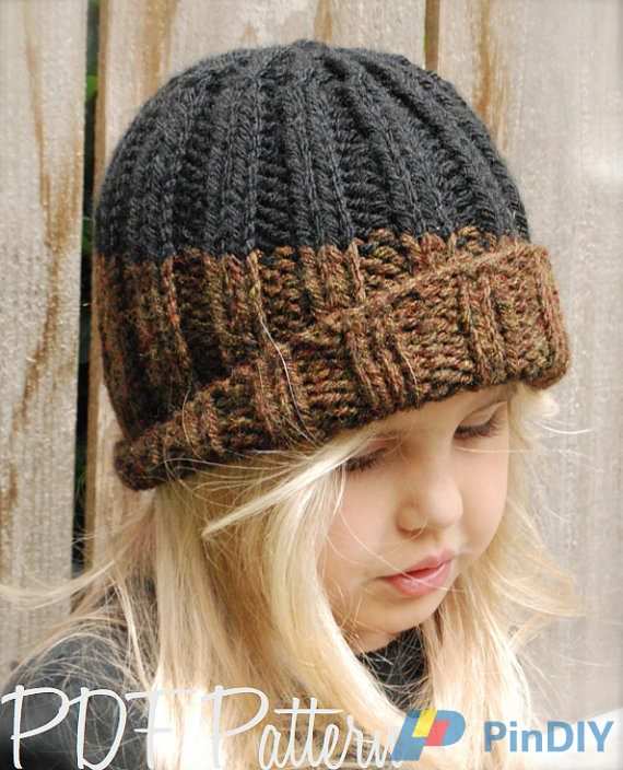 The Velvet Acorn Knitting Pattern The Slate Cap by Heidi May Toddler Child Adult Sizes