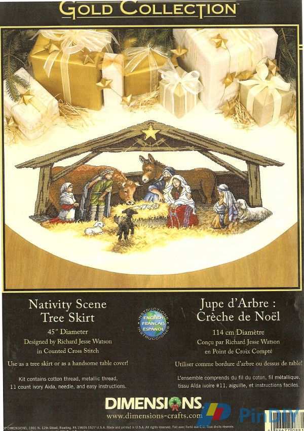 Dimensions 08814 Nativity Scene Tree Skirt.jpg