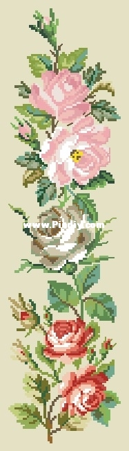 13-203 Bell Pull with roses IV (color design palette from the key by an unknown .jpg