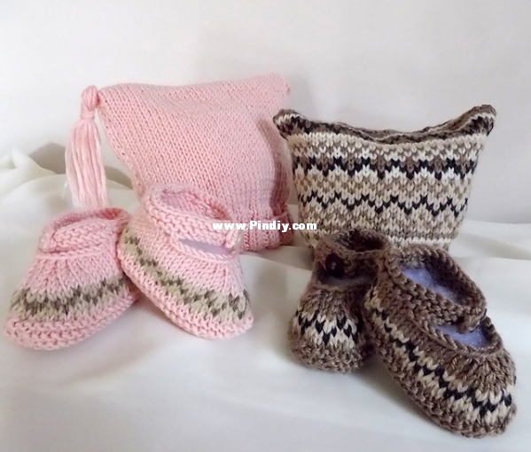 Baby booties:hat set, opt Fair Isle pattern - P016.jpg