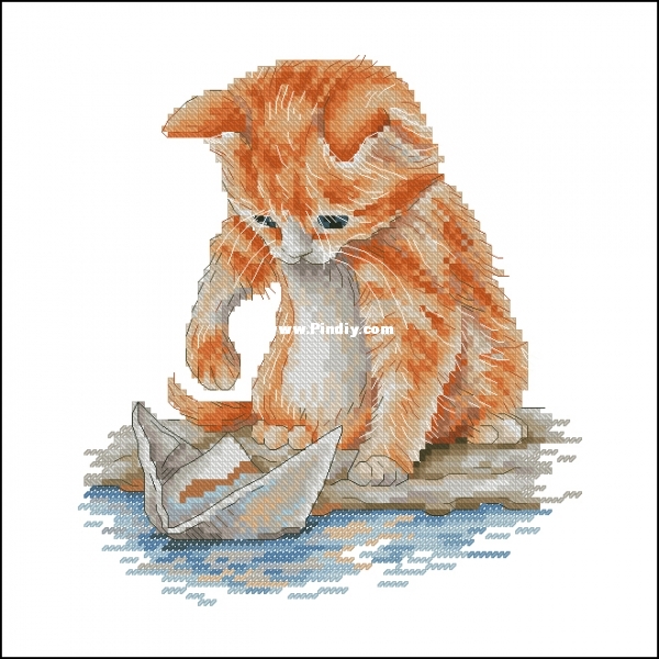 Svetlana Sichkar- k 002 - Kitten with a boat.jpg