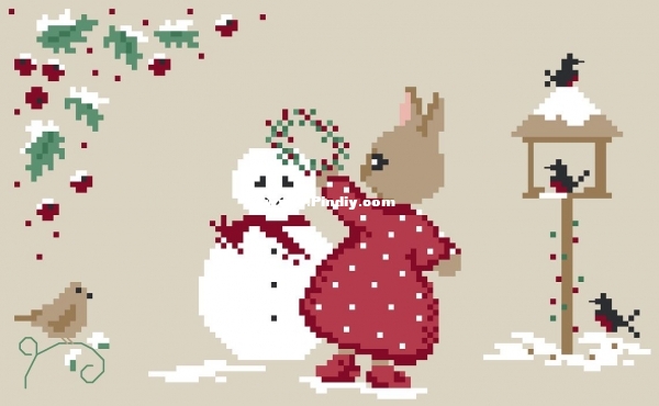 Perline et le bonhomme de neige2.JPG
