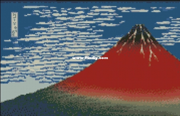 Happy Stitch_Patterns by Hokusai_fuji clear weather.jpg