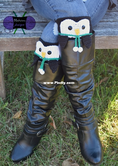 Peeping Penguin Boot Cuffs - Blackstone Designs - Sonya Blackstone.jpg