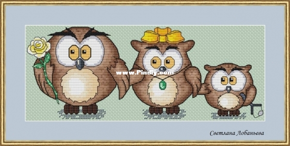 Svetlana Lobaneva - Family Owls.jpg