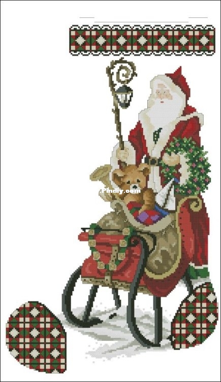 St Nicholaus and Sleigh Christmas Stocking.jpg