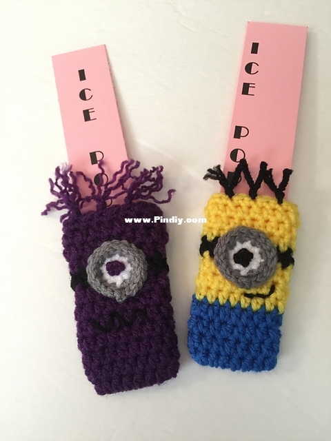Minion - Evil Minion Ice Pop Cozy - Kittys Kreations Boutique - Katerina Cohee.JPG