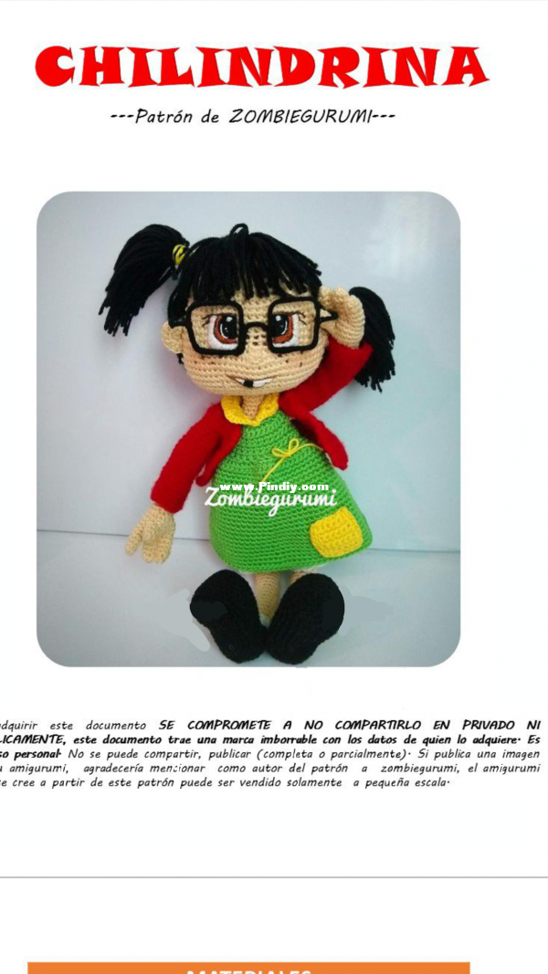 Chilindrina Zombiegurumi - Luisa Contreras spanish