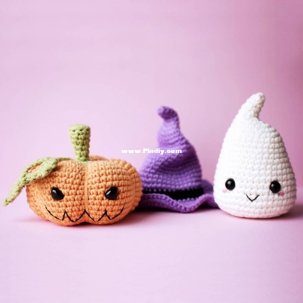 Pumpkin, Ghost and Witch hat - BlueRabbitToys.jpg