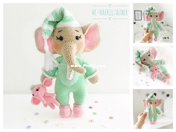Hc-haekelzauber - Halime Civelek - Sleepy Elephant Puffy  - Spanish