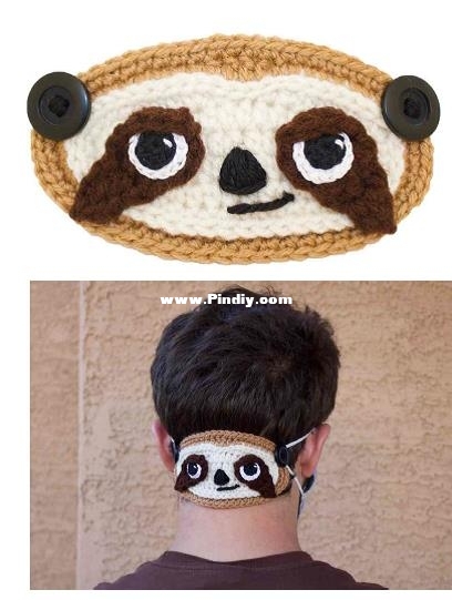 Crochet Sloth Ear Saver for masks