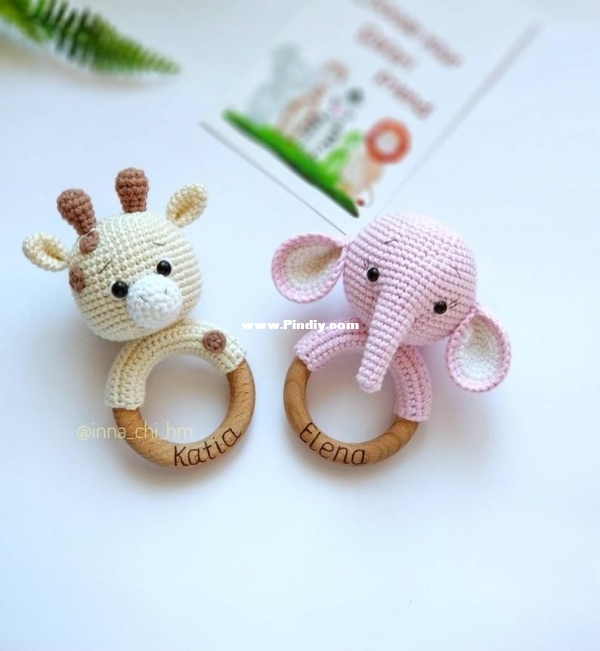 Safari baby rattle Hippo Elephant Lion Giraffe Zebra Koala, Cotton rattle, Safar.jpeg