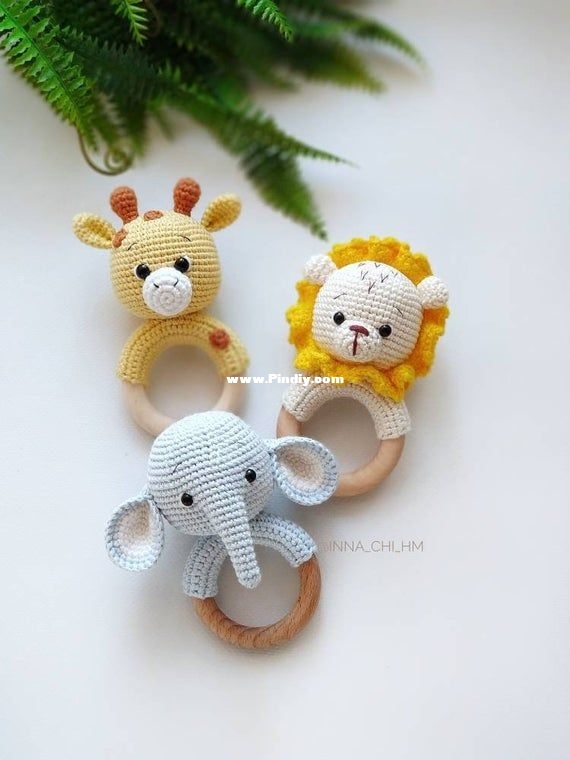 Safari baby rattle Hippo Elephant Lion Giraffe Zebra Koala, Cotton rattle, Safar.jpeg