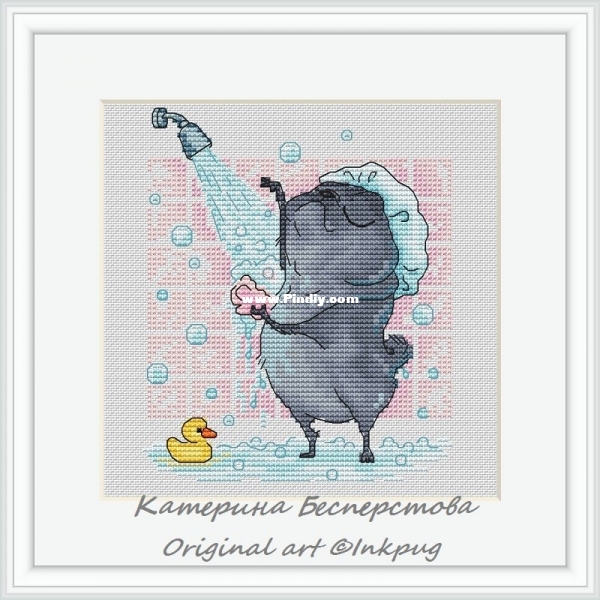 Pugs Series - Pug in Shower.jpg