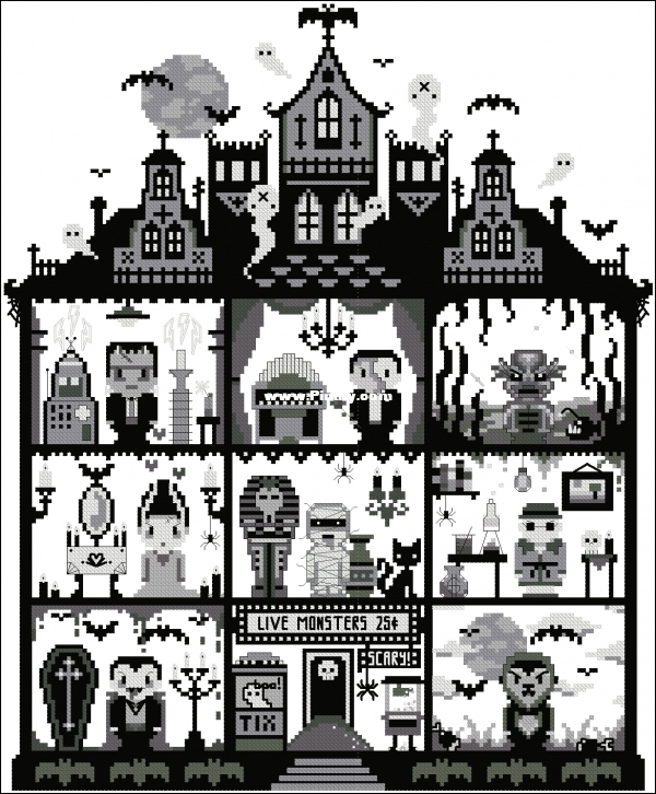 The Witchy Stitcher - Universal Monster SAL - B&amp;W XSD.jpg