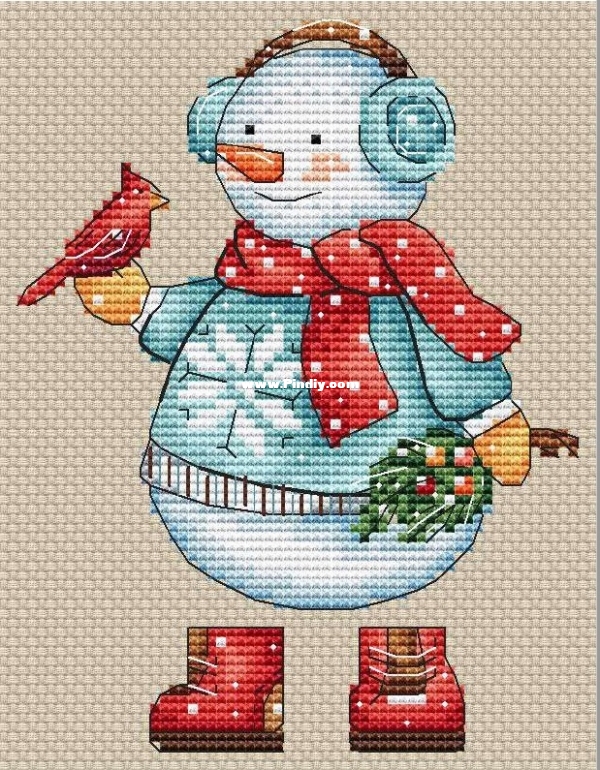 Snowman with a bird.jpg