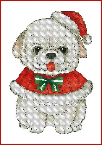 Christmas_animals_Maria_Brovko_White_Puppy.jpg