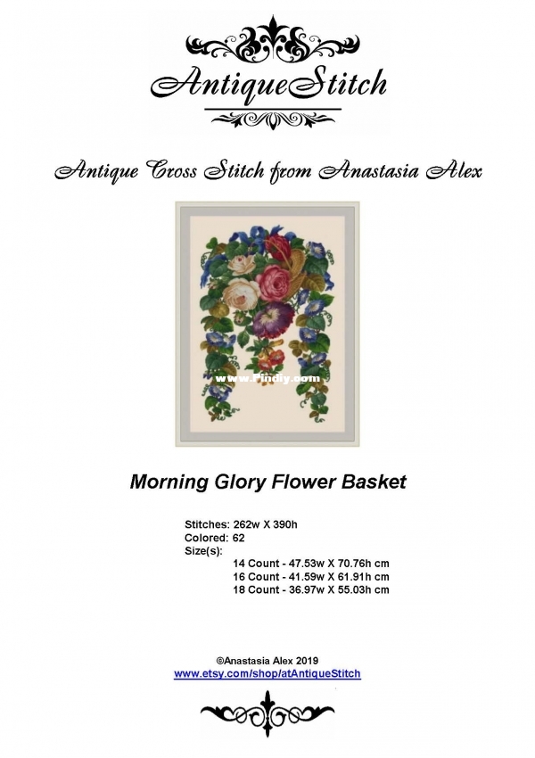 Páginas de Antique Cross Stitch - Morning Glory Flower Basket by Anastasia Alex-BW.jpg