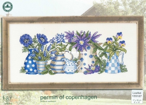 Permin 12-5187 - 155187 OK Blue Flowers.JPG
