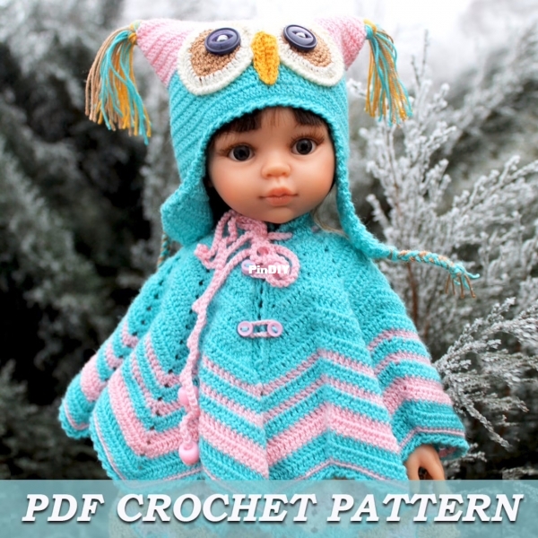 Poncho and Owl Hat Kasatka Dolls Oksana Lifenko.jpg