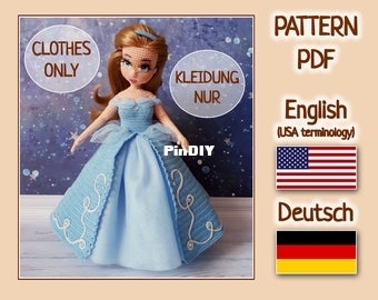 Anna Sadovskaya-KnitLife-doll clothes set cinderella princess  (diana)