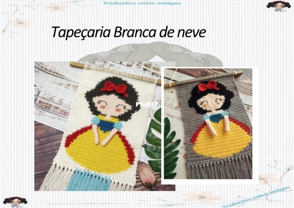Crochet Garage - Snow White wall hanging - Portuguese