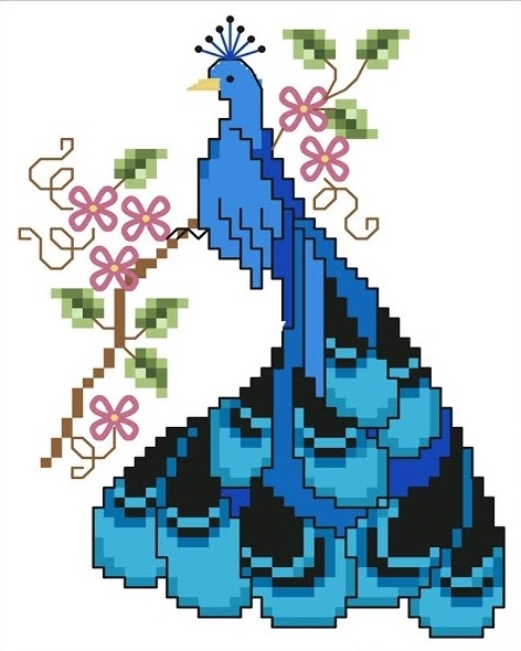 Little Peacock Free Cross Stitch Pattern Shops - Copia.jpg