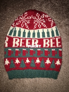 Ugly Christmas Beer Hat by Knitting for Sanity