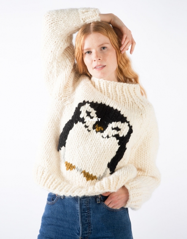 Penny Penguin Free Knitting Chart by Wool and The Gang