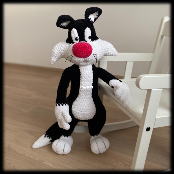 Evgenia knitted toys - Evgenia Gavrilova -Кот Сильвестр  - Cat Sylvester - Russian