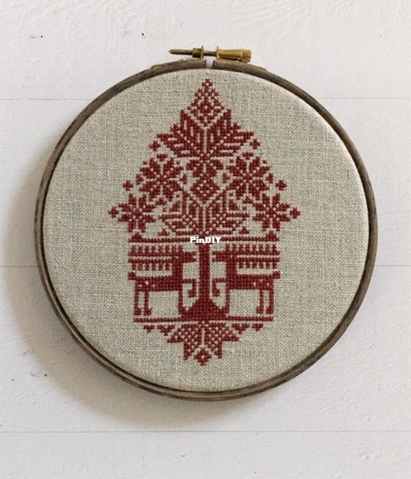 Underneath the Christmas Tree - Modern Folk Embroidery.jpg