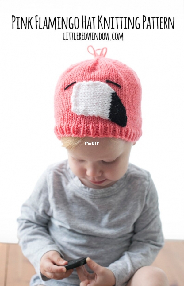 Pink Flamingo Hat Knitting Pattern Little Red Window