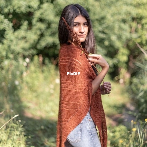 RUST SHAWL by Claudia Q