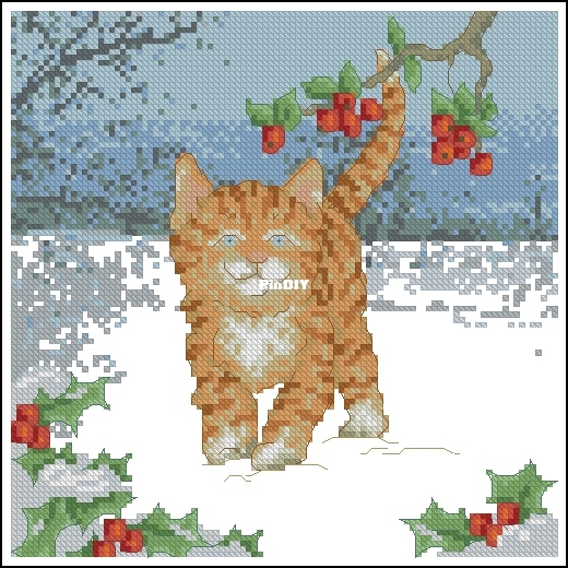 Paw Prints In The Snow - Christmas Pets-Cat.jpg